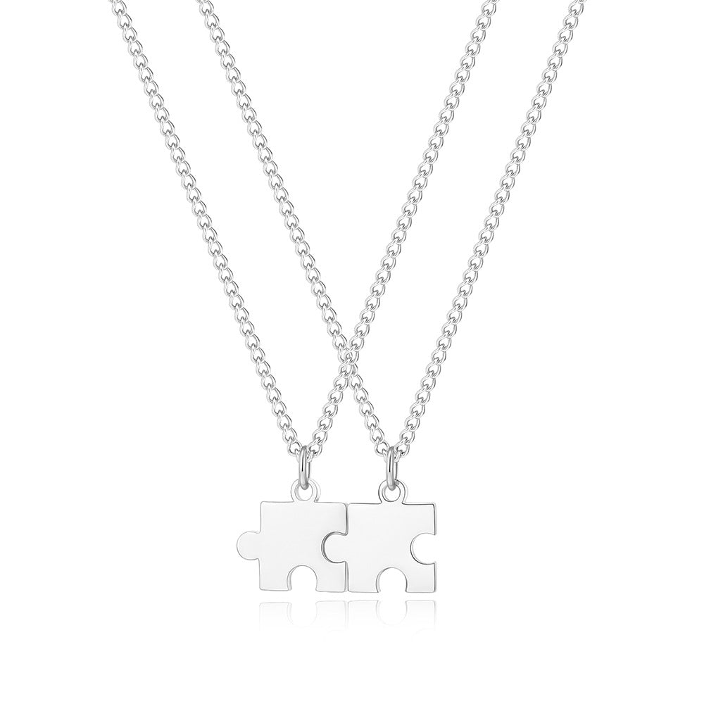 Custom Engraved Puzzle Piece Necklace