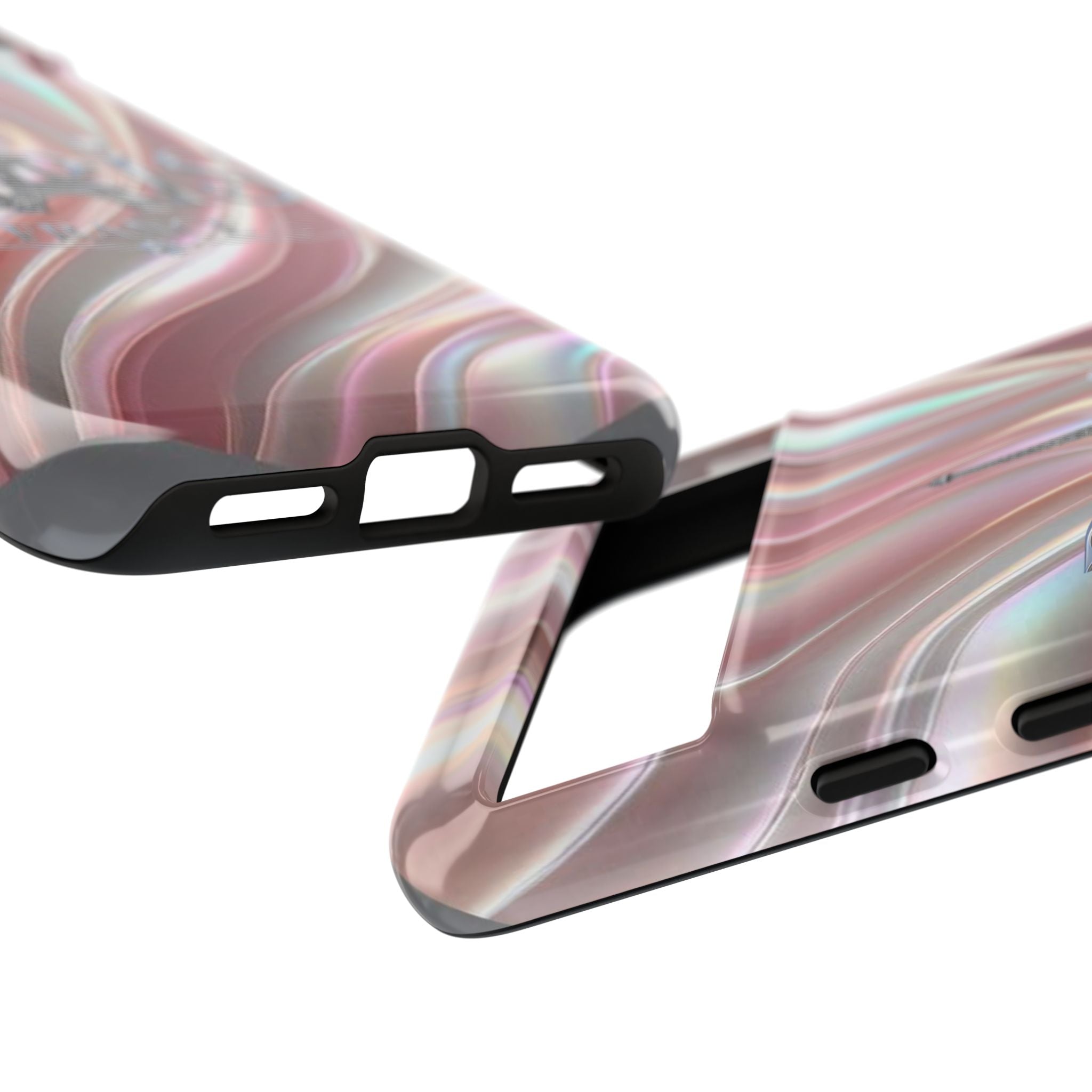 Paris Eiffel Phone Case — Iridescent Swirl Tough Case Printify