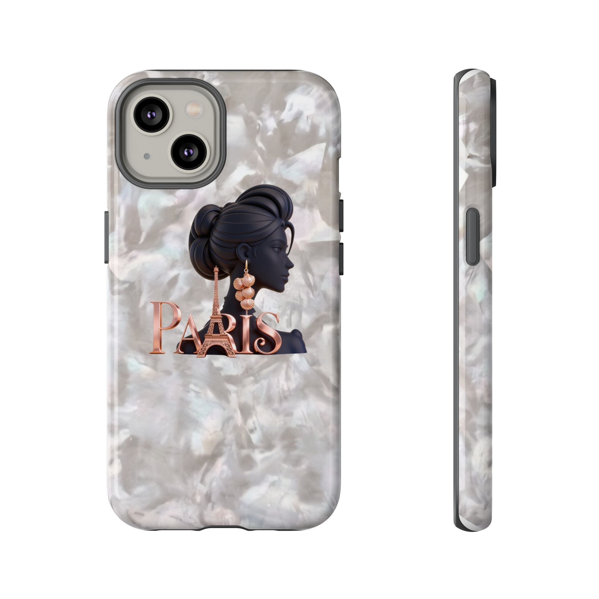 Paris Silhouette Pearl Phone Case — Tough Protective Smartphone Cover Printify