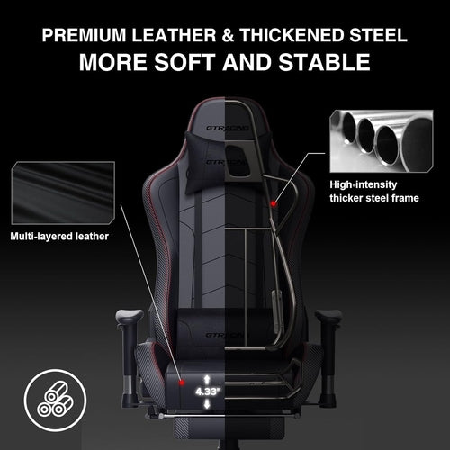 Gaming Chair with Footrest Speakers Video Game Chair Bluetooth Music